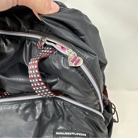 Harajuku Lovers Backpack Grey Nylon Rare - Picture 5 of 9